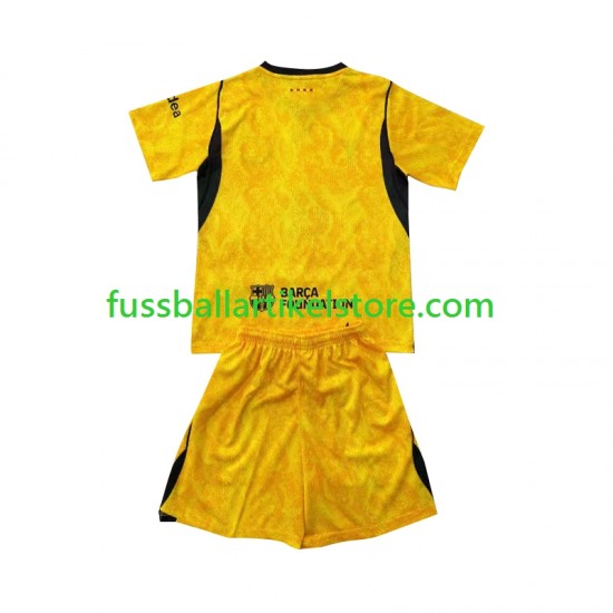 FC Barcelona Viertesausrüstung Torwart 2026-2027 Kinder Set(Trikot und Hose) S/S