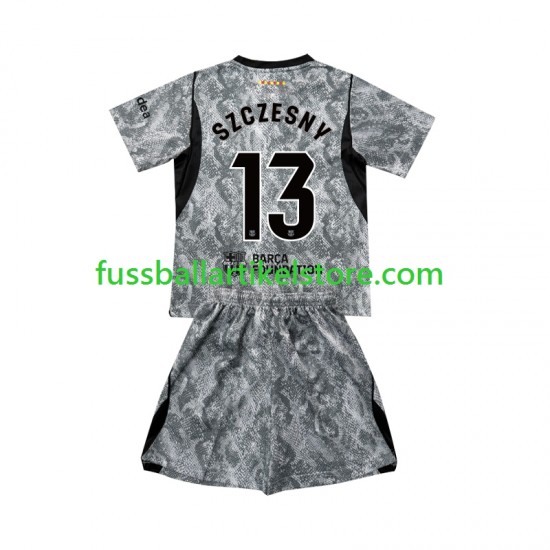 FC Barcelona Auswärtsausrüstung Torwart Wojciech Szczesny 13 2026-2027 Kinder Set(Trikot und Hose) S/S