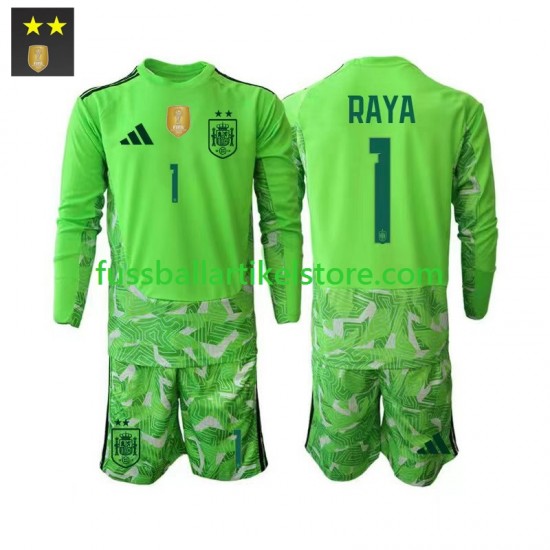 Spanien Ausweichausrüstung Torwart David Raya 1 2026-2027 Kinder Set(Trikot und Hose) L/S