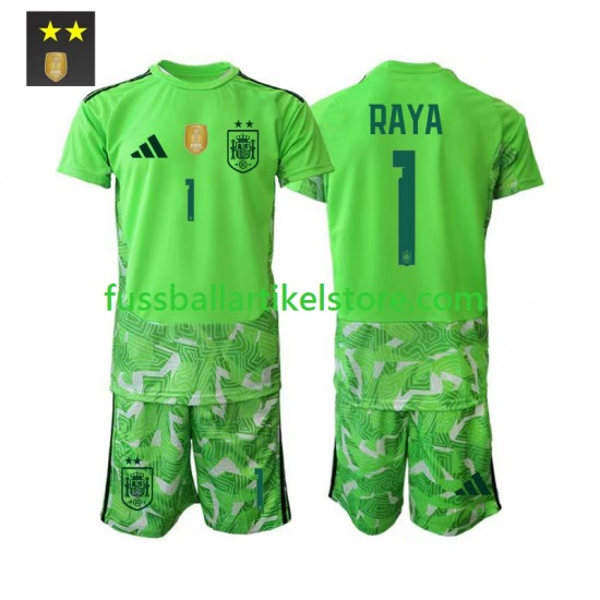 Spanien Ausweichausrüstung Torwart David Raya 1 2026-2027 Kinder Set(Trikot und Hose) S/S