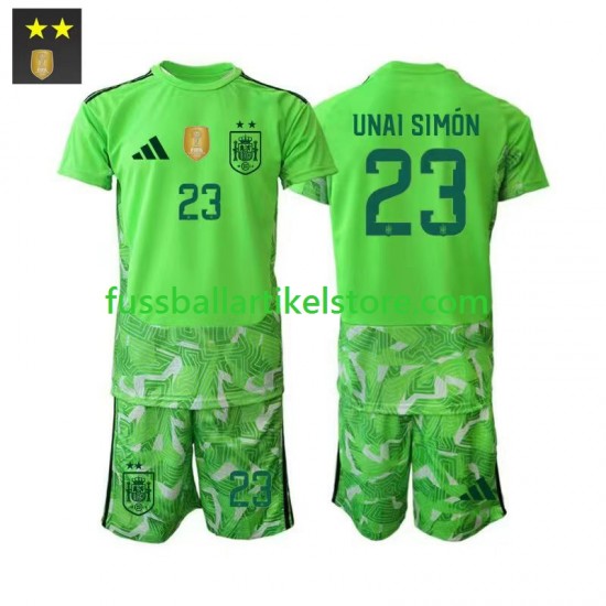 Spanien Ausweichausrüstung Torwart Unai Simon 23 2026-2027 Kinder Set(Trikot und Hose) S/S