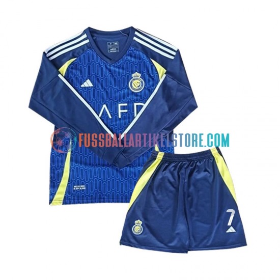 Al-Nassr Auswärtsausrüstung Cristiano Ronaldo 7 2024-2025 Kinder Set(Trikot und Hose) L/S