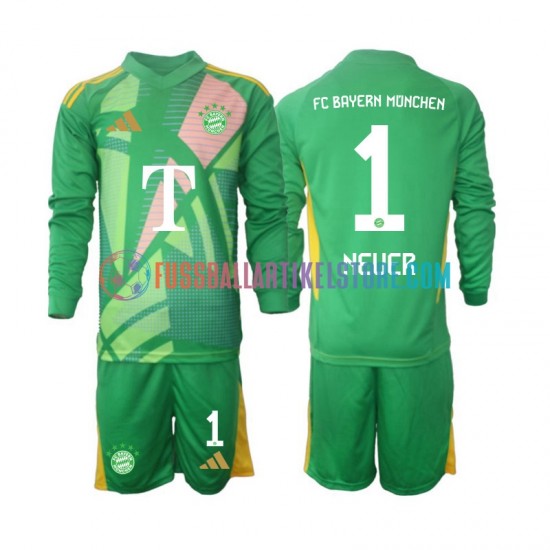 FC Bayern München Viertesausrüstung Torwart Manuel Neuer 1 2024-2025 Kinder Set(Trikot und Hose) L/S