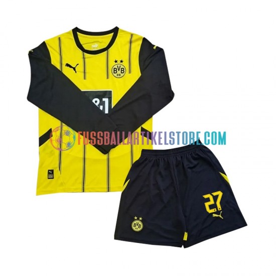 Borussia Dortmund Heimausrüstung Karim Adeyemi 27 2024-2025 Kinder Set(Trikot und Hose) L/S