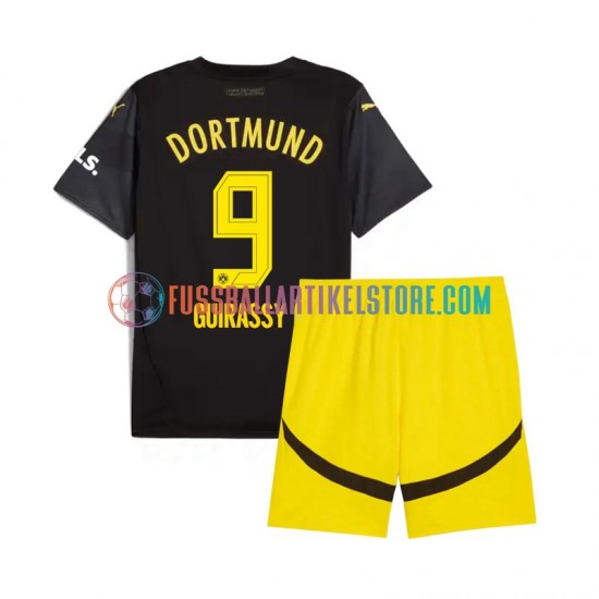 Borussia Dortmund Auswärtsausrüstung Serhou Guirassy 9 2024-2025 Kinder Set(Trikot und Hose) S/S