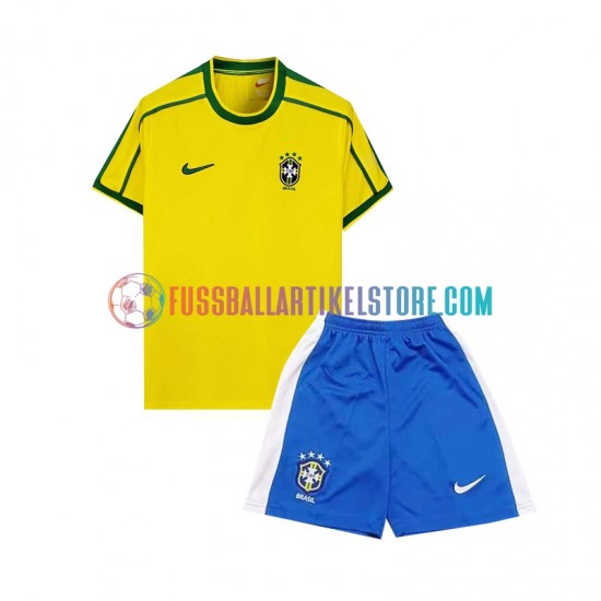 Brasilien Heimausrüstung Retro 1998 Kinder Set(Trikot und Hose) S/S