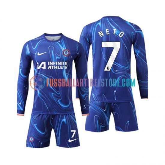 Chelsea Heimausrüstung Neto 7 2024-2025 Kinder Set(Trikot und Hose) L/S