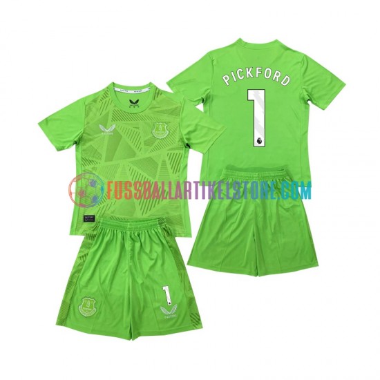 Everton Heimausrüstung Torwart Pickford 1 2024-2025 Kinder Set(Trikot und Hose) S/S