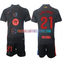 FC Barcelona Auswärtsausrüstung F DE JONG 21 2024-2025 Kinder Set(Trikot und Hose) S/S