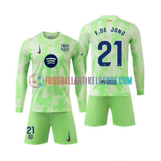 FC Barcelona Ausweichausrüstung F DE JONG 21 2024-2025 Kinder Set(Trikot und Hose) L/S