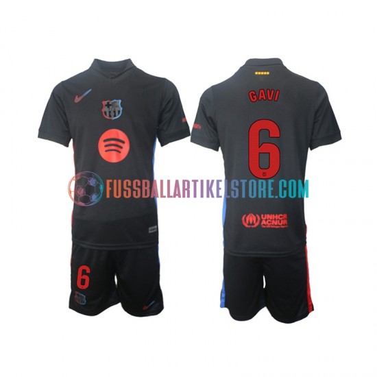 FC Barcelona Auswärtsausrüstung Gavi 6 2024-2025 Kinder Set(Trikot und Hose) S/S