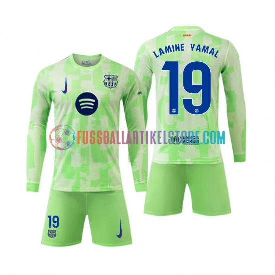 FC Barcelona Ausweichausrüstung Lamine Yamal 19 2024-2025 Kinder Set(Trikot und Hose) L/S