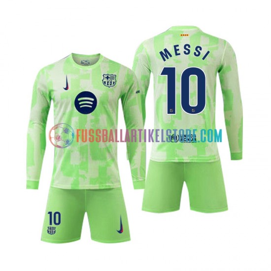 FC Barcelona Ausweichausrüstung Lionel Mess 10 2024-2025 Kinder Set(Trikot und Hose) L/S