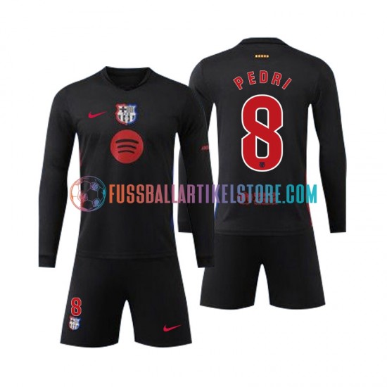 FC Barcelona Auswärtsausrüstung Pedri 8 2024-2025 Kinder Set(Trikot und Hose) L/S