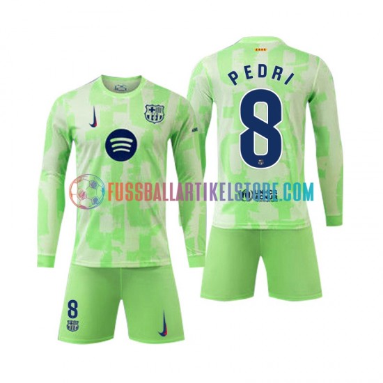 FC Barcelona Ausweichausrüstung Pedri 8 2024-2025 Kinder Set(Trikot und Hose) L/S