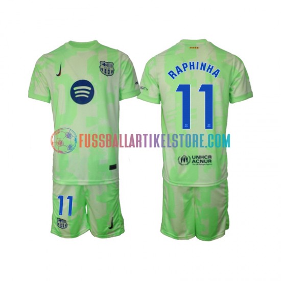 FC Barcelona Ausweichausrüstung Raphinha 11 2024-2025 Kinder Set(Trikot und Hose) S/S