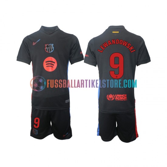 FC Barcelona Auswärtsausrüstung Robert Lewandowski 9 2024-2025 Kinder Set(Trikot und Hose) S/S