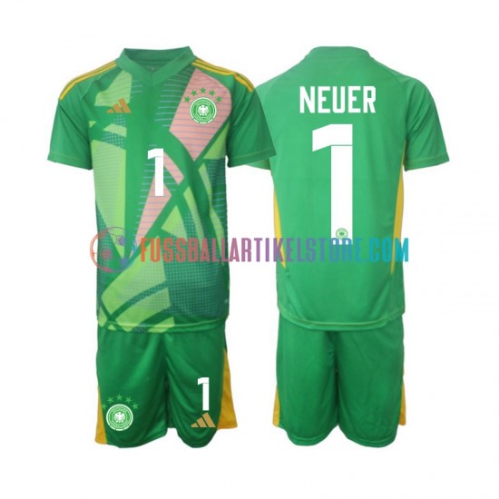 Deutschland Ausweichausrüstung Torwart Manuel Neuer 1 2024-2025 Kinder Set(Trikot und Hose) S/S