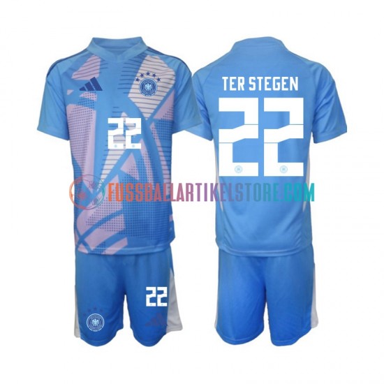 Deutschland Viertesausrüstung Torwart Ter Stegen 22 2024-2025 Kinder Set(Trikot und Hose) S/S