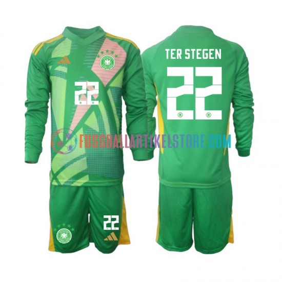 Deutschland Ausweichausrüstung Torwart Ter Stegen 22 2024-2025 Kinder Set(Trikot und Hose) L/S