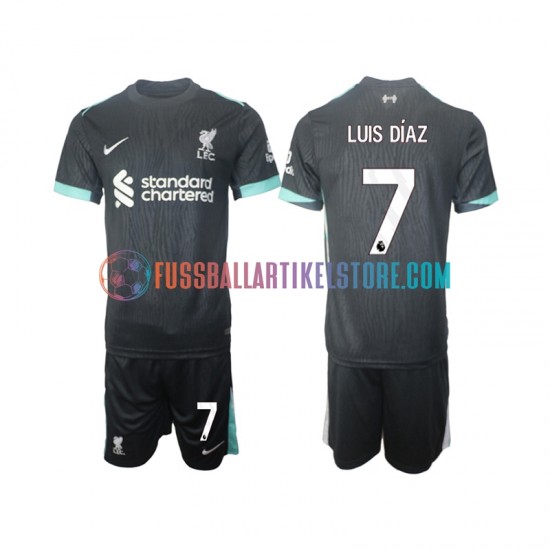 Liverpool Auswärtsausrüstung Luis Diaz 7 2024-2025 Kinder Set(Trikot und Hose) S/S