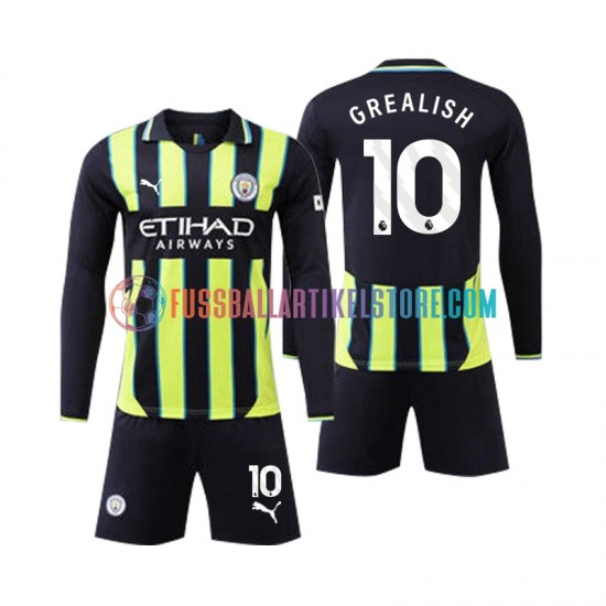 Manchester City Auswärtsausrüstung Jack Grealish 10 2024-2025 Kinder Set(Trikot und Hose) L/S