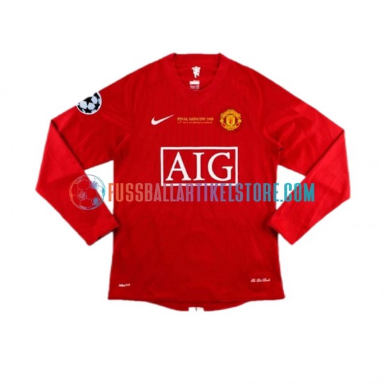 Manchester United Heimausrüstung Champion League Retro 2007 Herren Trikot L/S