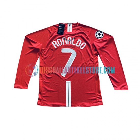 Manchester United Heimausrüstung Cristiano Ronaldo 7 Champion League Retro 2007 Herren Trikot L/S