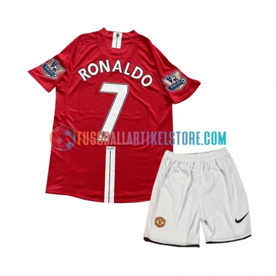 Manchester United Heimausrüstung Cristiano Ronaldo 7 Retro 2007 Kinder Set(Trikot und Hose) S/S