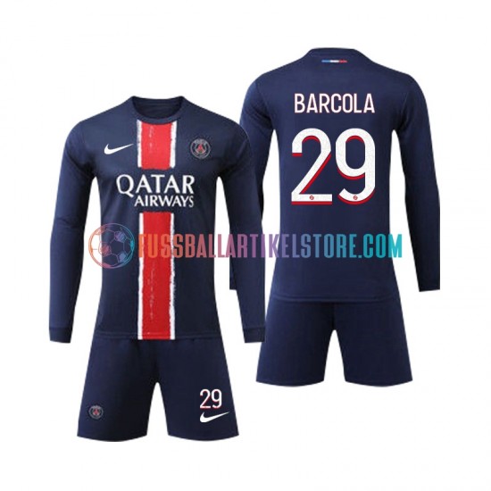 Paris Saint-Germain Heimausrüstung Bradley Barcola 29 2024-2025 Kinder Set(Trikot und Hose) L/S