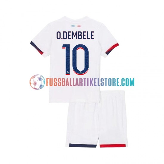 Paris Saint-Germain Auswärtsausrüstung Ousmane Dembele 10 2024-2025 Kinder Set(Trikot und Hose) S/S