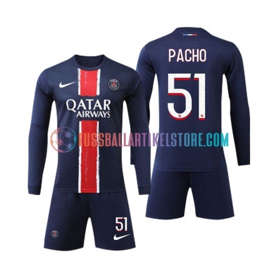 Paris Saint-Germain Heimausrüstung Pacho 51 2024-2025 Kinder Set(Trikot und Hose) L/S