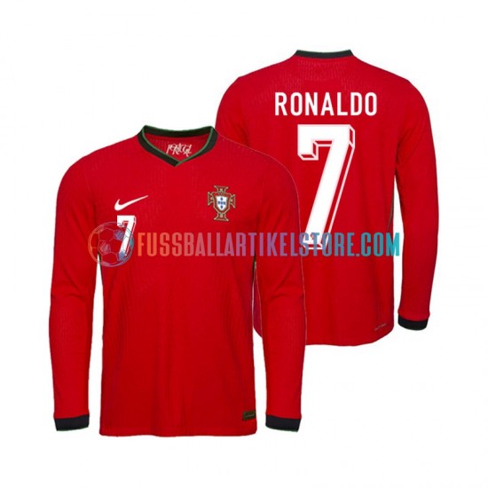 Portugal Heimausrüstung Ronaldo 7 Euro 2024 Herren Trikot L/S