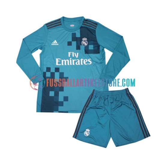 Real Madrid Ausweichausrüstung Retro 2017 Kinder Set(Trikot und Hose) L/S