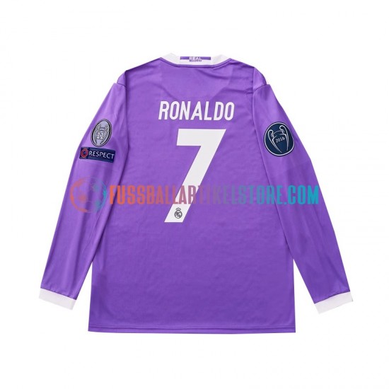 Real Madrid Auswärtsausrüstung Cristiano Ronaldo 7 Retro 2016 Herren Trikot L/S