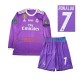 Real Madrid Auswärtsausrüstung Cristiano Ronaldo 7 Retro 2016 Kinder Set(Trikot und Hose) L/S