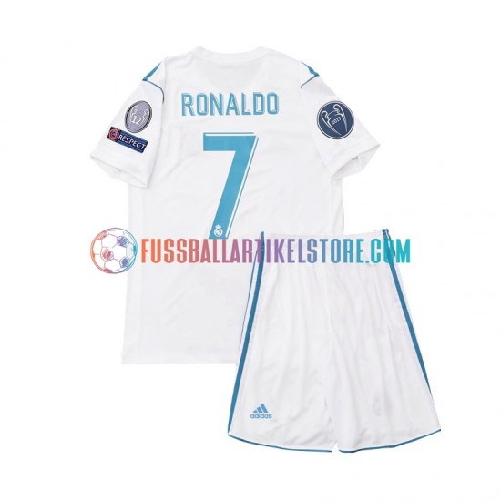 Real Madrid Heimausrüstung Cristiano Ronaldo 7 Retro 2017 Kinder Set(Trikot und Hose) S/S