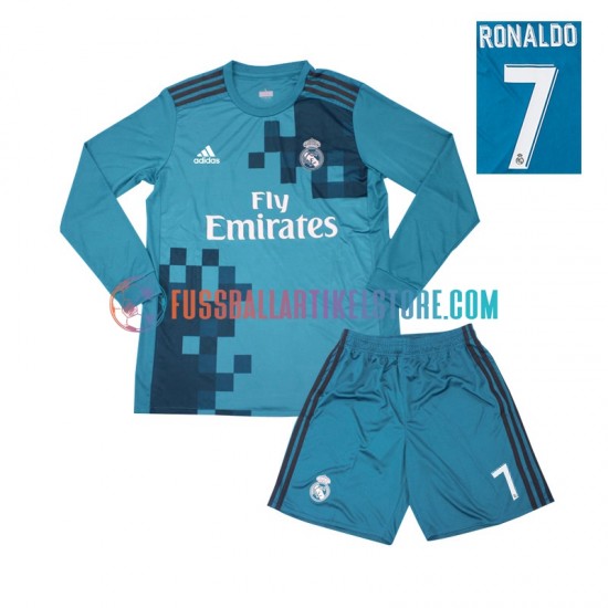 Real Madrid Ausweichausrüstung Cristiano Ronaldo 7 Retro 2017 Kinder Set(Trikot und Hose) L/S