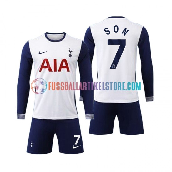 Tottenham Hotspur Heimausrüstung Son 7 2024-2025 Kinder Set(Trikot und Hose) L/S