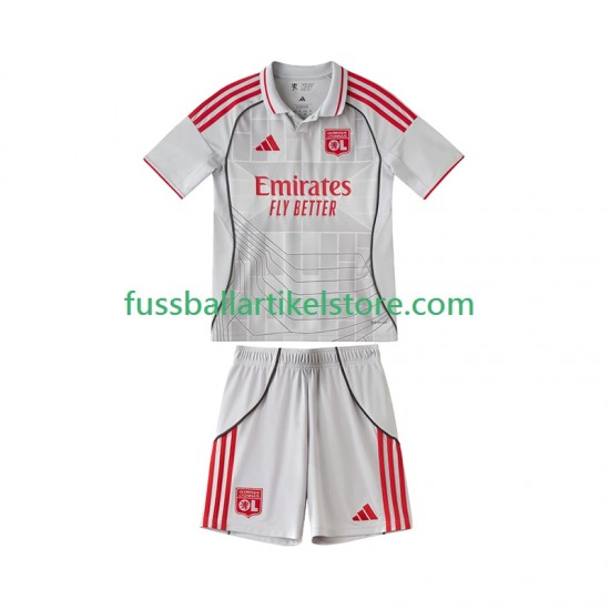 Olympique Lyon Ausweichausrüstung 2025-2026 Kinder Set(Trikot und Hose) S/S
