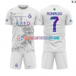 Ausweichausrüstung Al-Nassr Ronaldo 7 2023-2024 Kinder Set(Trikot und Hose) S/S