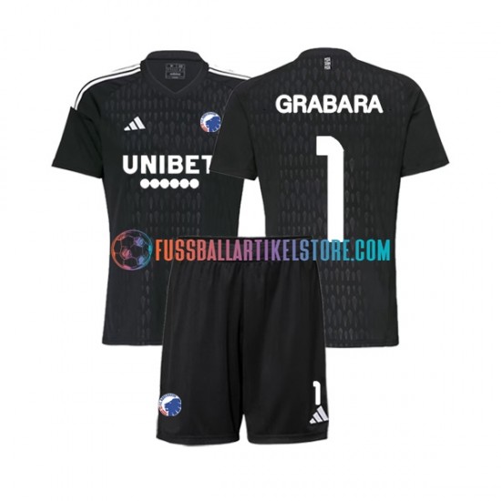 FC Kopenhagen Auswärtsausrüstung Torwart GRABARA 1 2023-2024 Kinder Set(Trikot und Hose) S/S