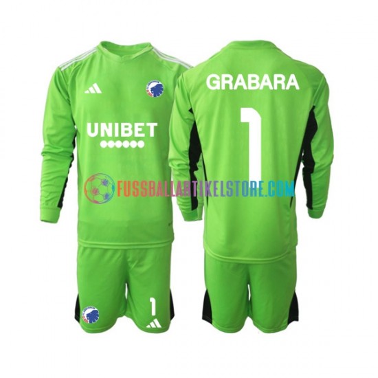 FC Kopenhagen Viertesausrüstung Torwart GRABARA 1 2023-2024 Kinder Set(Trikot und Hose) L/S