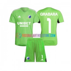 FC Kopenhagen Viertesausrüstung Torwart GRABARA 1 2023-2024 Kinder Set(Trikot und Hose) S/S