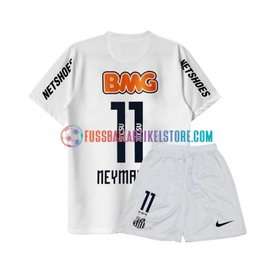 Heimausrüstung Santos Neymar JR 11 Retro 2011-2012 Kinder Set(Trikot und Hose) S/S