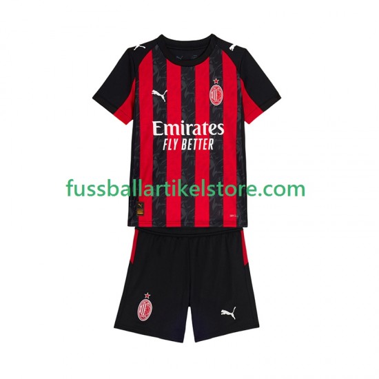 AC Mailand Heimausrüstung 2025-2026 Kinder Set(Trikot und Hose) S/S