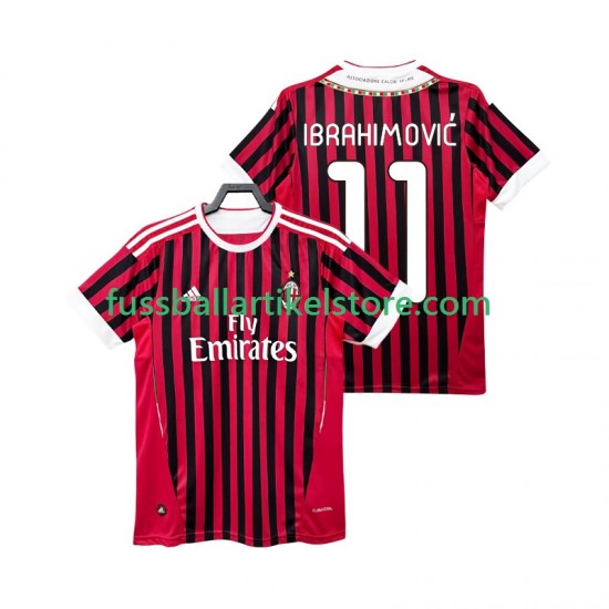 AC Mailand Heimausrüstung Zlatan IBRAHIMOVIC 11 Retro 2011 2012 Herren Trikot S/S
