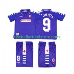 AC Florenz Heimausrüstung BATISTUTA 9 Retro 1998 1999 Kinder Set(Trikot und Hose) S/S