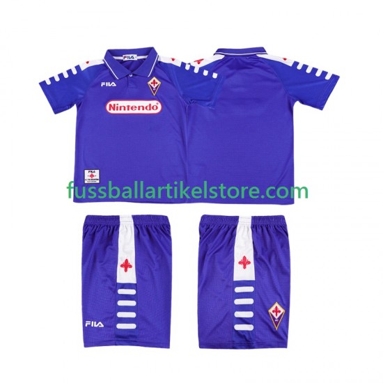 AC Florenz Heimausrüstung Retro 1998 1999 Kinder Set(Trikot und Hose) S/S