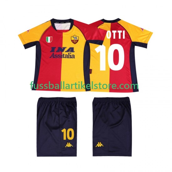 AS Rom Heimausrüstung TOTTI 10 Retro 2001 Kinder Set(Trikot und Hose) S/S